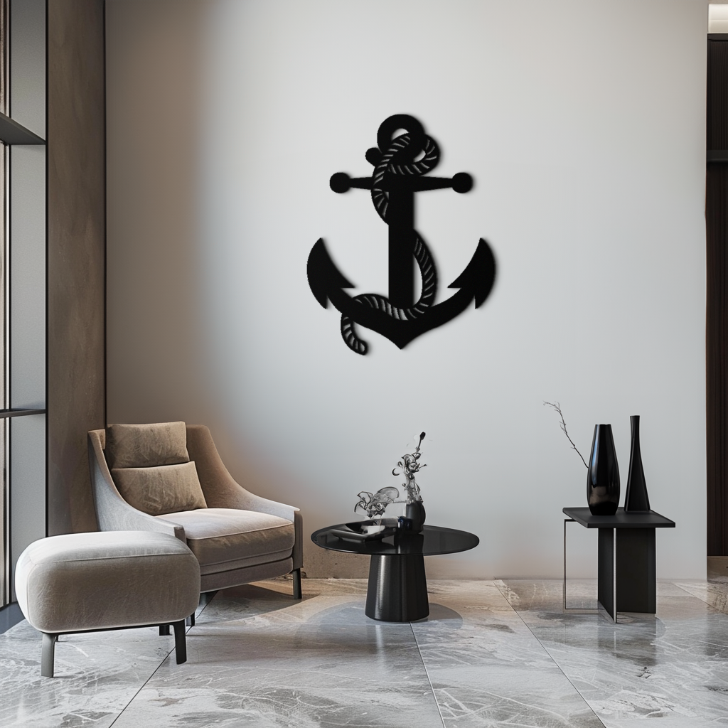 Nautical Anchor Metal Wall Art - Steel Wall Decor for Home and Office - KAF044