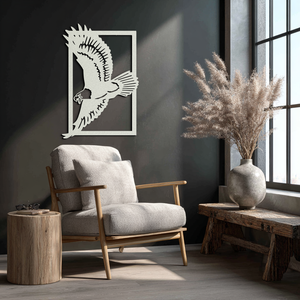 Majestic Eagle Metal Wall Art - Steel Wall Decor for Home and Office - KAF055