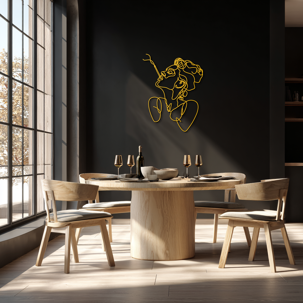 Abstract Feminine Line Art Metal Wall Decor - Minimalist Modern Design - KAF072