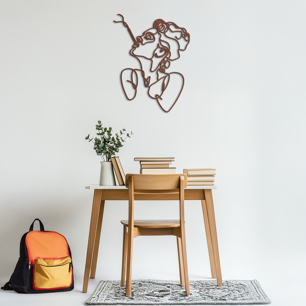Abstract Feminine Line Art Metal Wall Decor - Minimalist Modern Design - KAF072