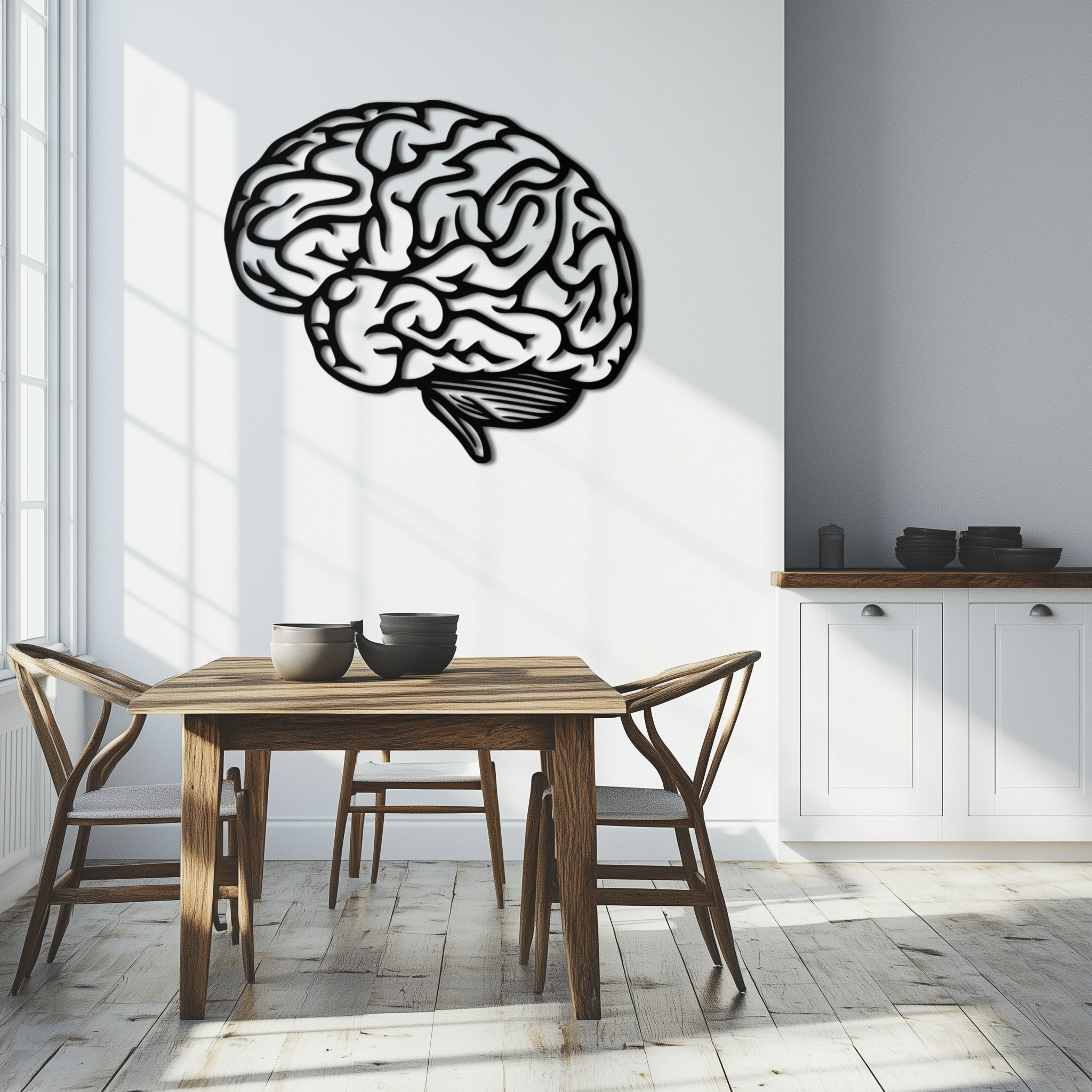Brain Metal Wall Art - Modern Abstract Steel Wall Decor - KAF086
