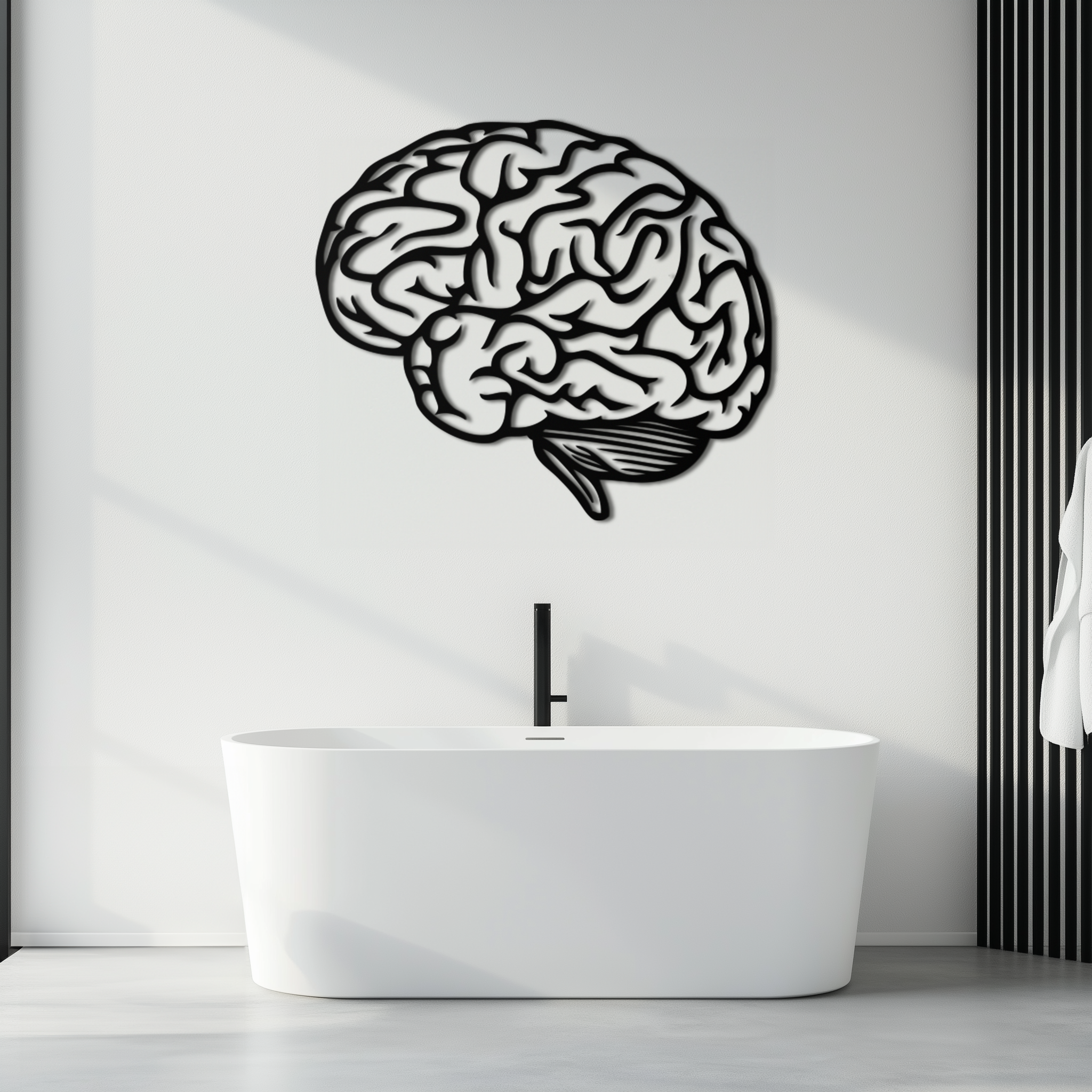 Brain Metal Wall Art - Modern Abstract Steel Wall Decor - KAF086
