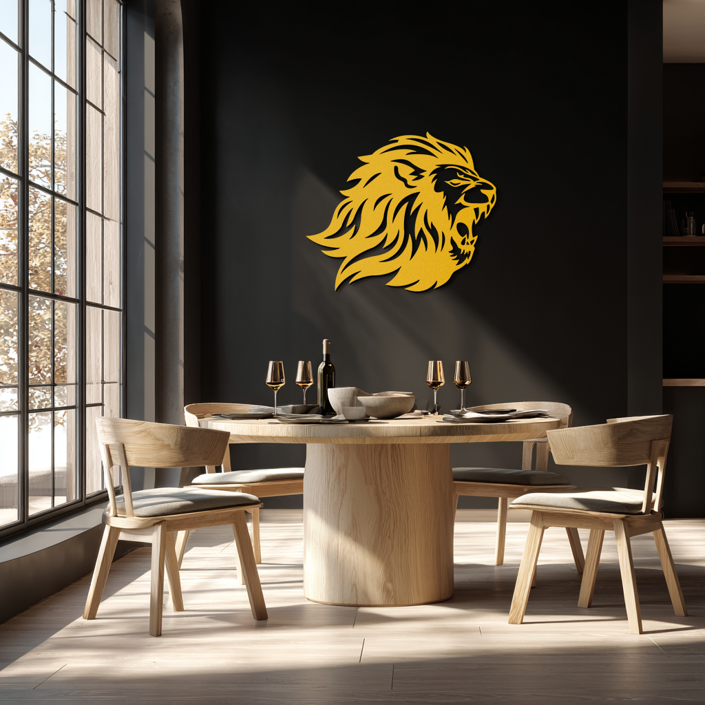 Roaring Lion Metal Wall Art - Fierce Jungle King Steel Decor - KAF095