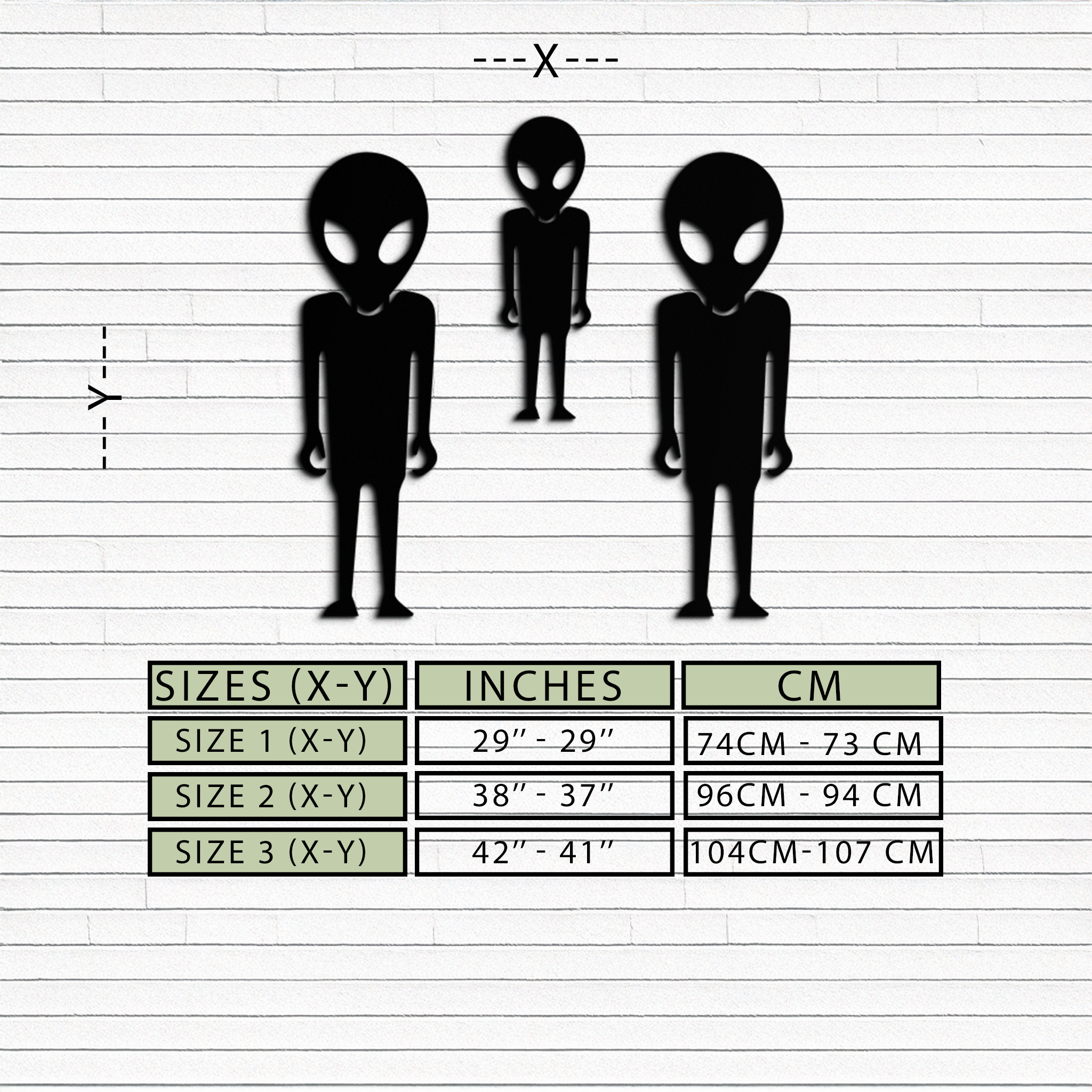 Alien Trio Metal Wall Art - Futuristic Sci-Fi Themed Wall Decor - KAF097