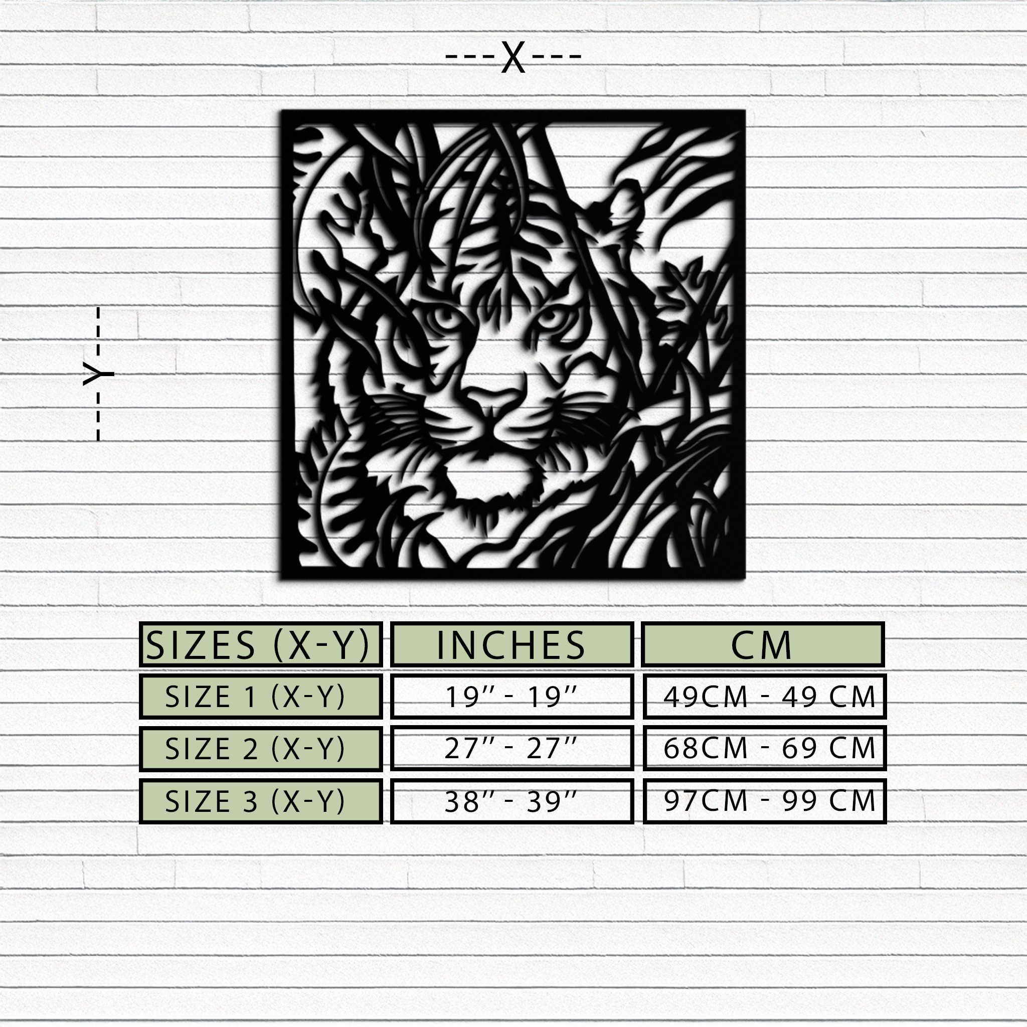 Tiger Metal Wall Art - Jungle-Inspired Modern Steel Wall Decor - KAF102