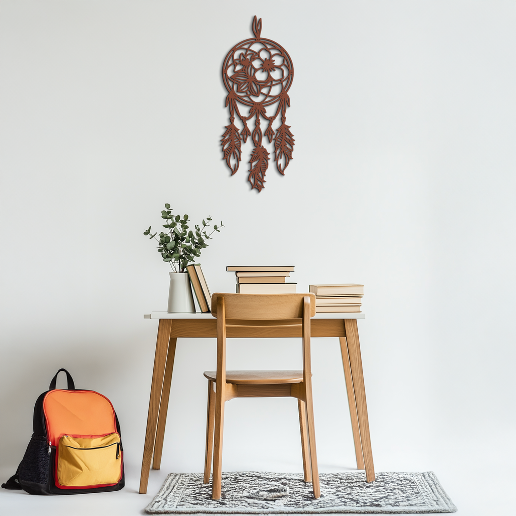 Dreamcatcher Metal Wall Art - Boho-Inspired Steel Wall Decor - KAF113