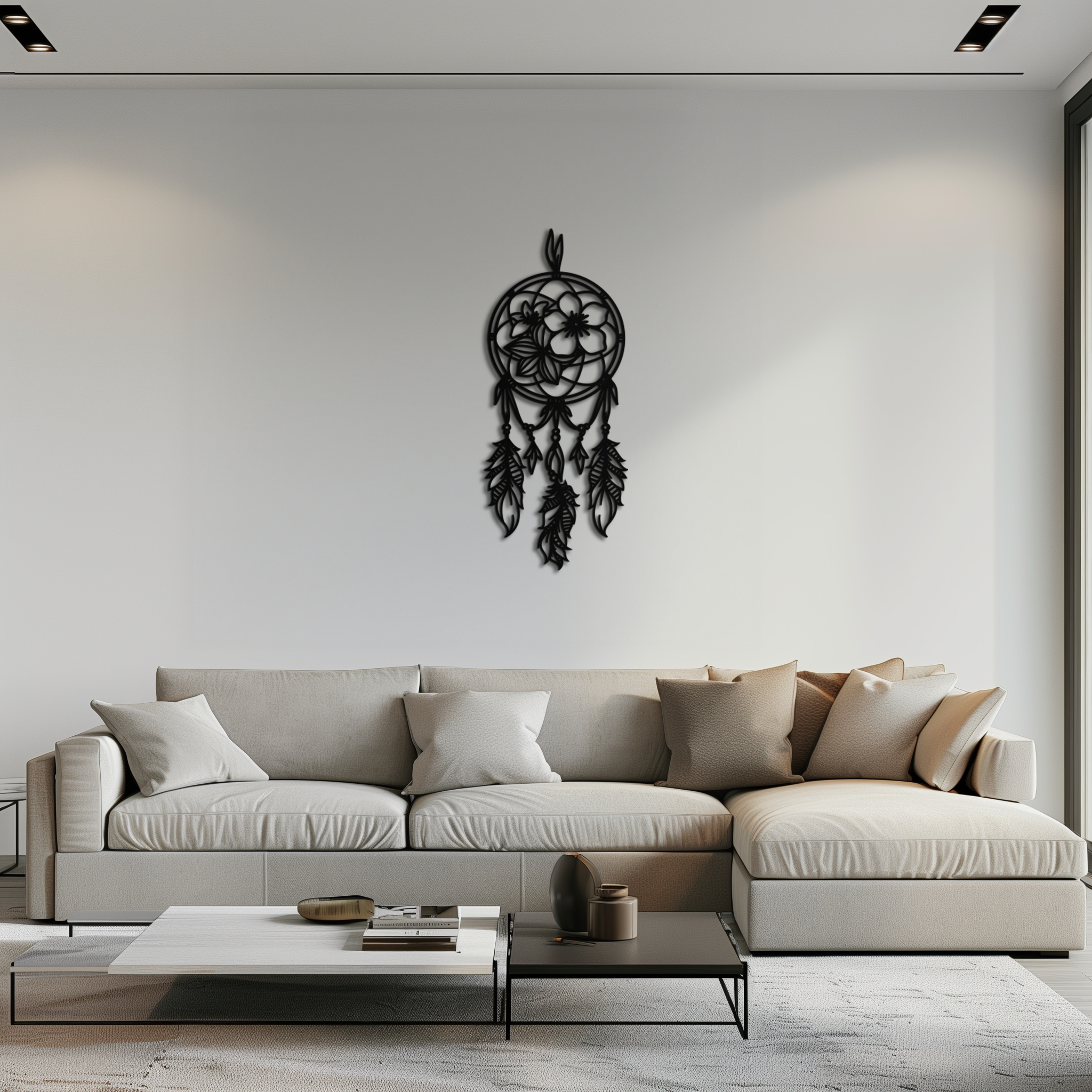 Dreamcatcher Metal Wall Art - Boho-Inspired Steel Wall Decor - KAF113