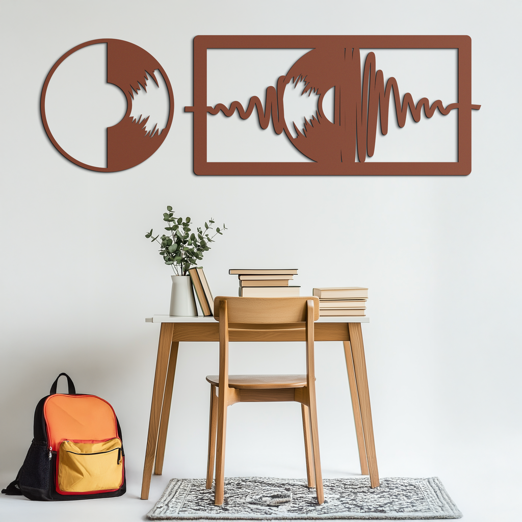 Soundwave Vinyl Record Metal Wall Art - Modern Music-Inspired Steel Wall Decor - KAF133