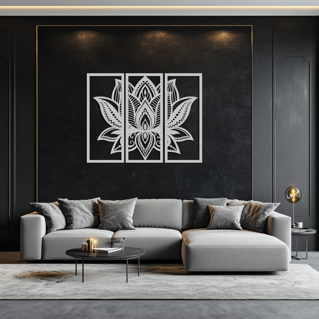 Mandala Lotus Metal Wall Art - Elegant & Spiritual Home Decor - KAF148