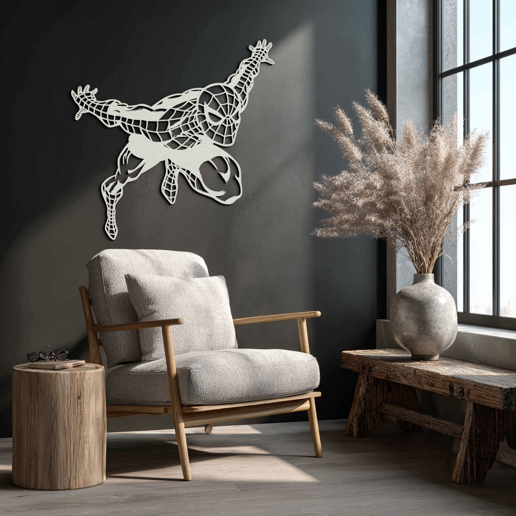 Spider-Man Metal Wall Art - Geometric Superhero Wall Decor - KAF155