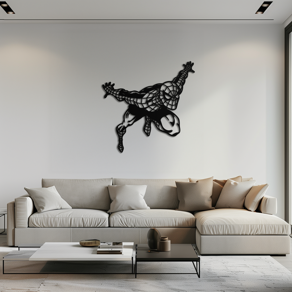 Spider-Man Metal Wall Art - Geometric Superhero Wall Decor - KAF155