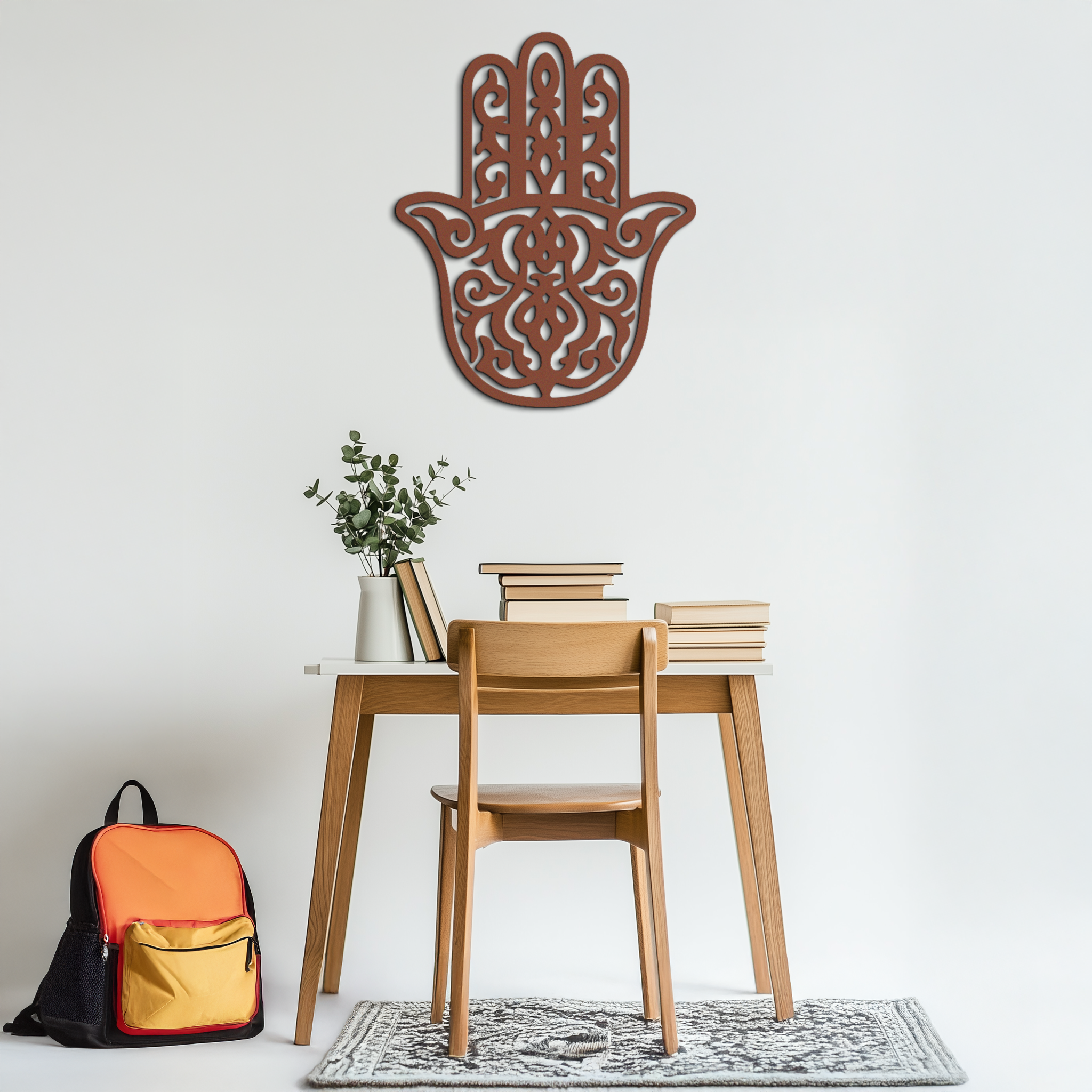 Hamsa Hand Metal Wall Art - Symbolic Protection & Spiritual Home Decor - KAF159