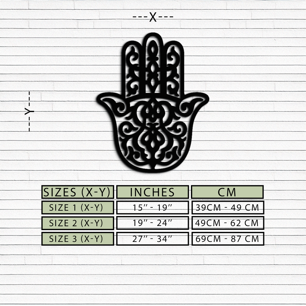 Hamsa Hand Metal Wall Art - Symbolic Protection & Spiritual Home Decor - KAF159