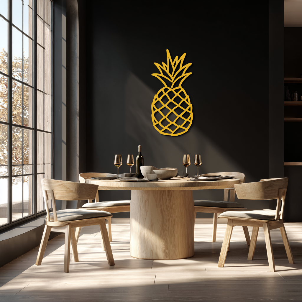 Pineapple Metal Wall Art - Tropical Geometric Home Decor- KAF171