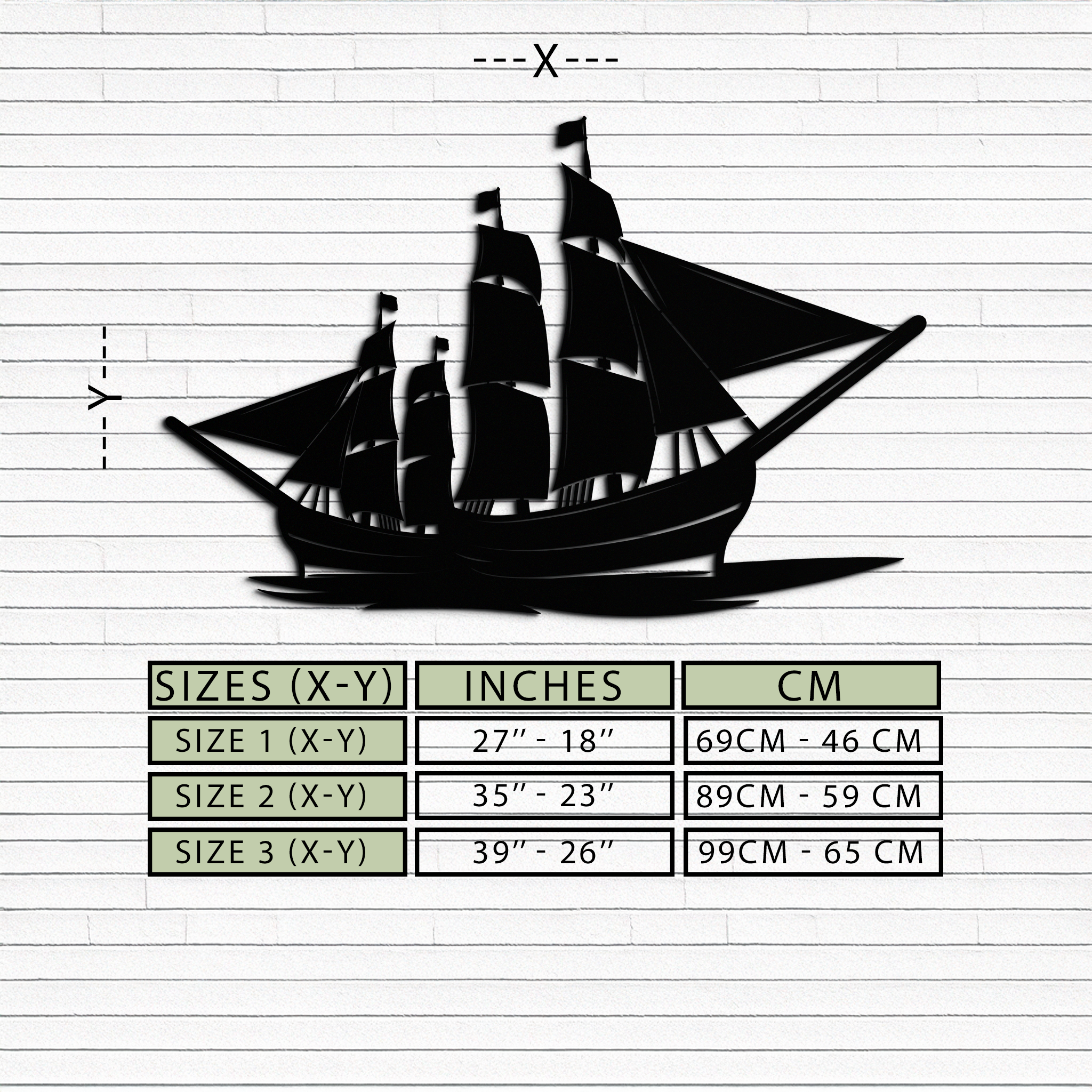 Pirate Ship Metal Wall Art - Nautical Decor for Home & Office- KAF175