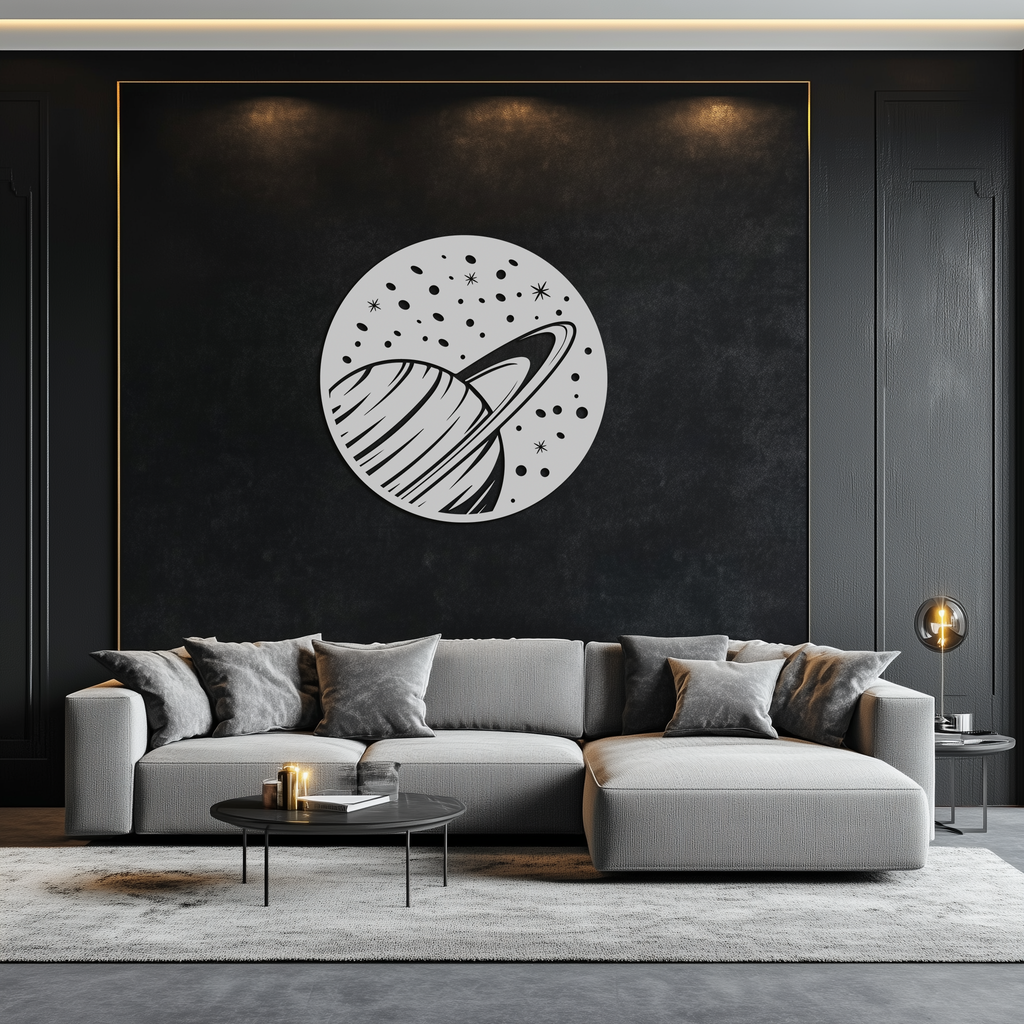 Saturn Planet Metal Wall Art - Cosmic Space Decor- KAF187