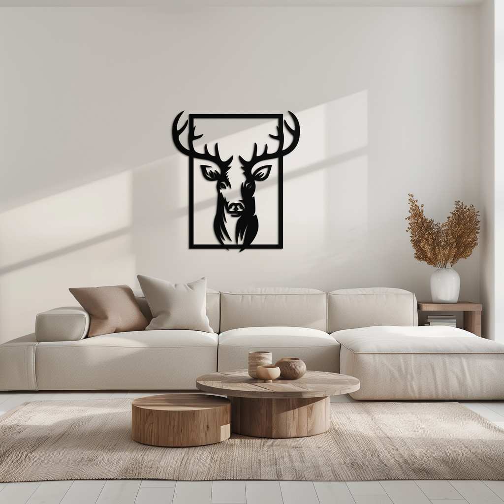 Majestic Deer Metal Wall Art - Nature-Inspired Minimalist Decor- KAF190