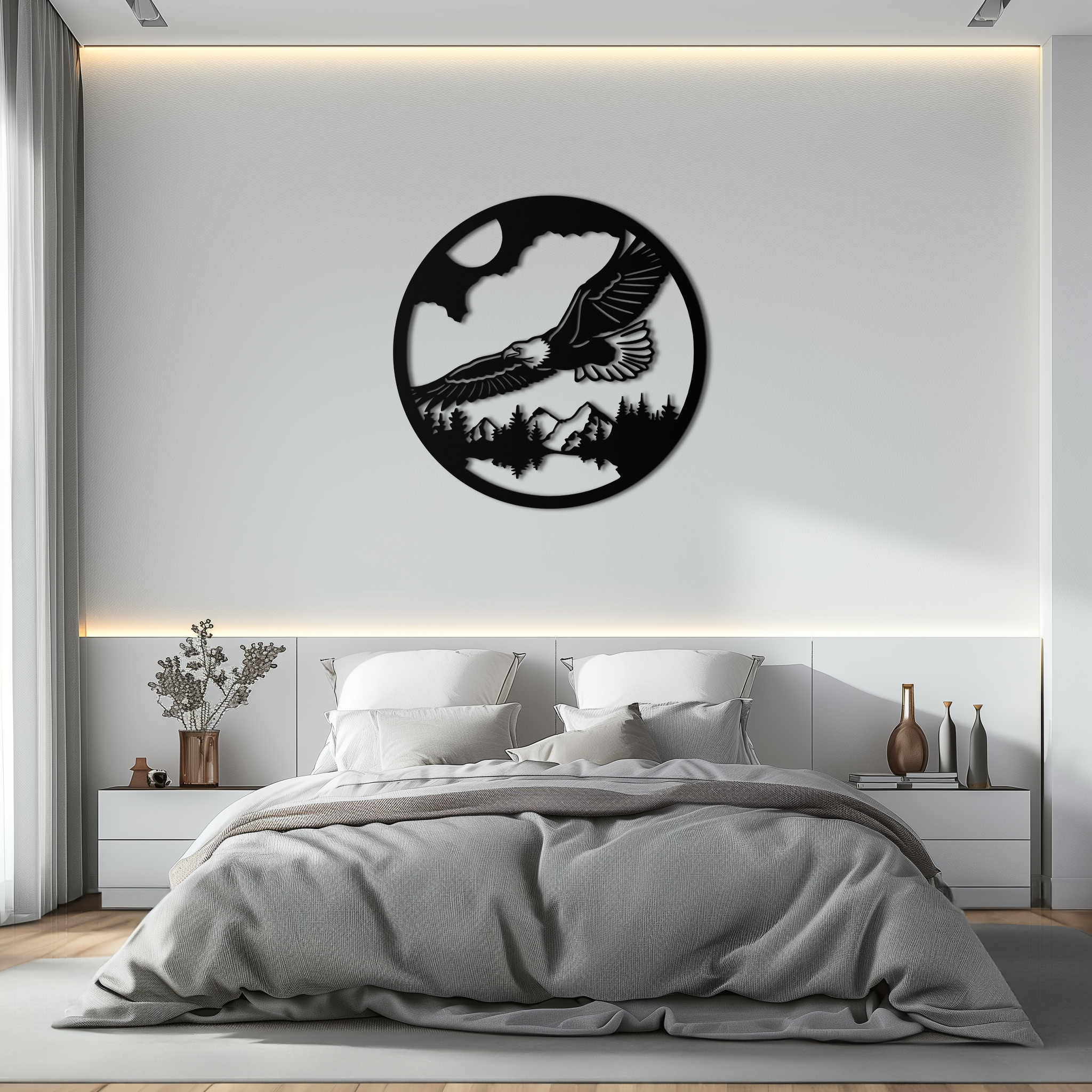 Majestic Eagle Metal Wall Art - Nature-Inspired Decor - KAF201