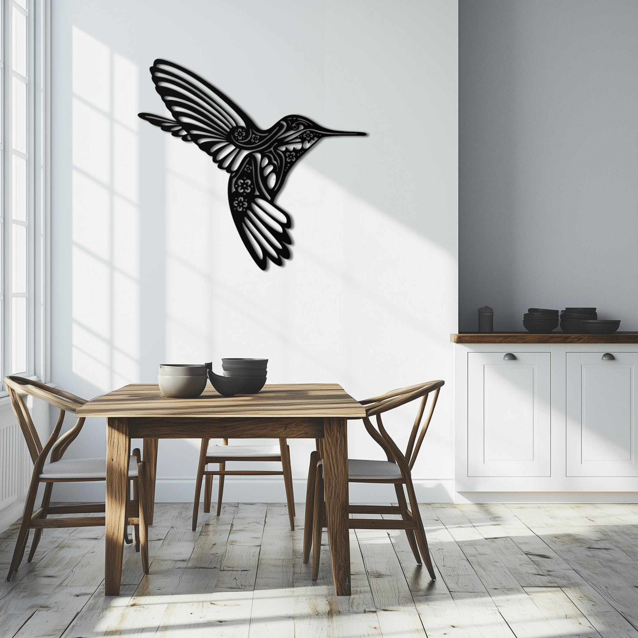 Hummingbird Metal Wall Art - Elegant Nature-Inspired Decor - KAF203