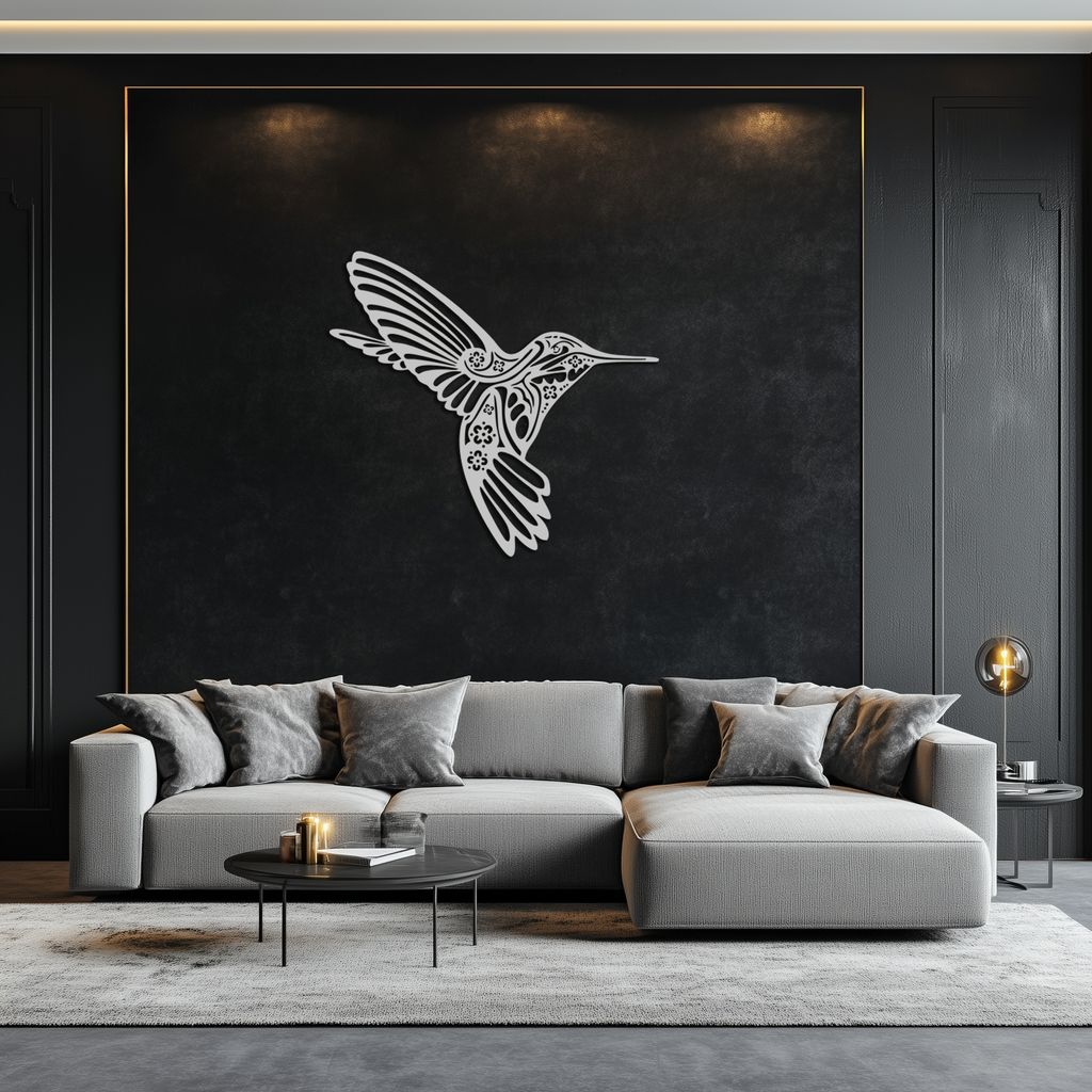 Hummingbird Metal Wall Art - Elegant Nature-Inspired Decor - KAF203