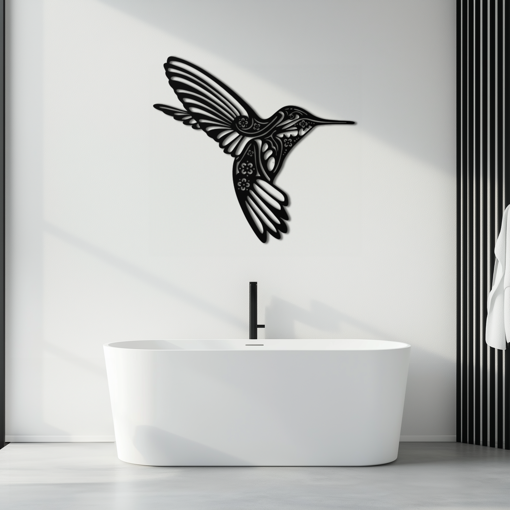 Hummingbird Metal Wall Art - Elegant Nature-Inspired Decor - KAF203