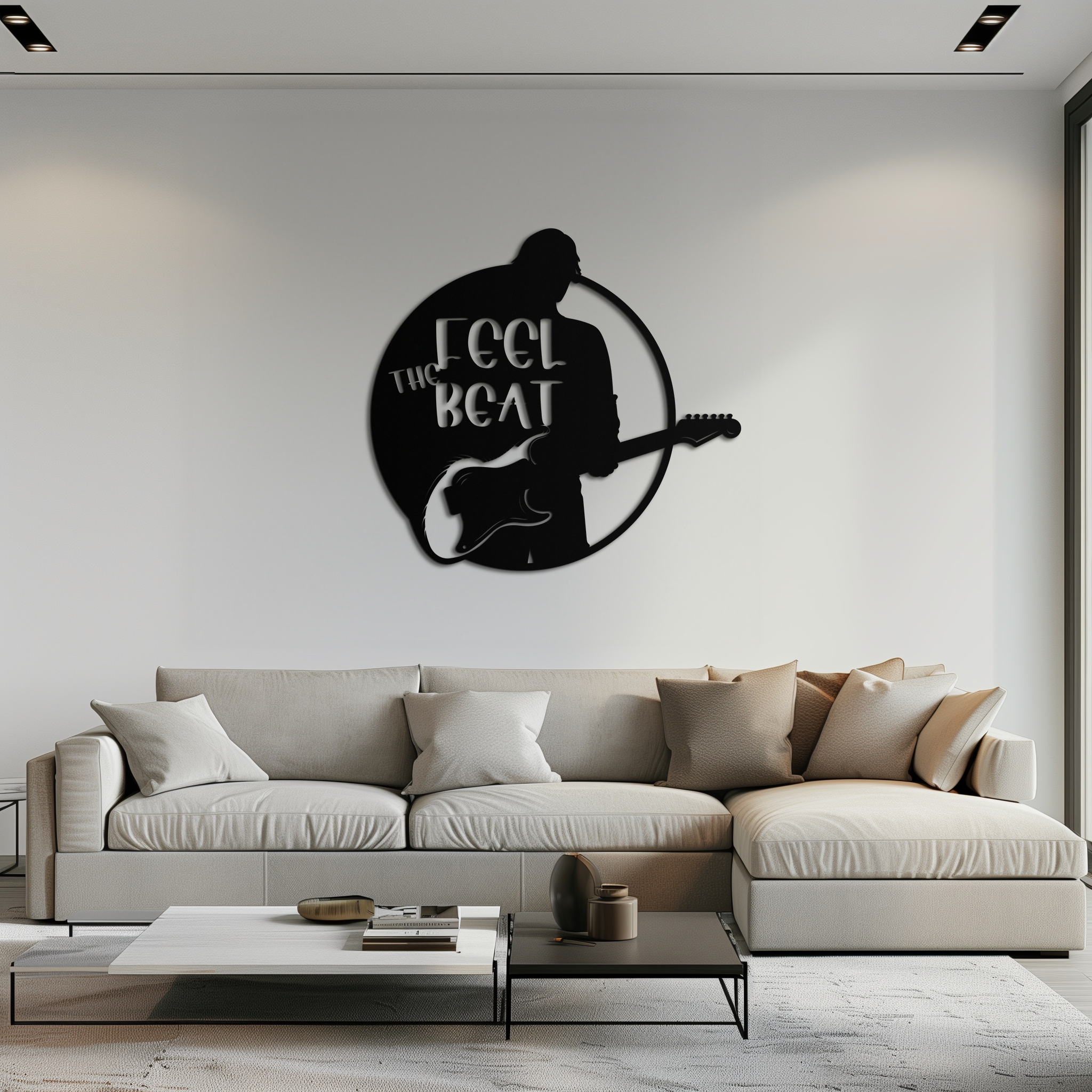 Feel the Beat Metal Wall Art - Music-Inspired Decor - KAF210