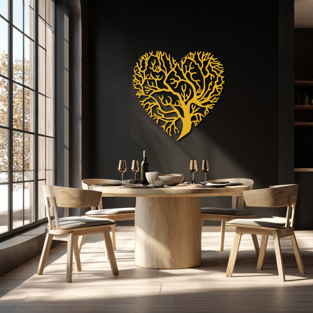 Heart Tree Metal Wall Art – Nature & Love-Inspired Decor - KAF211