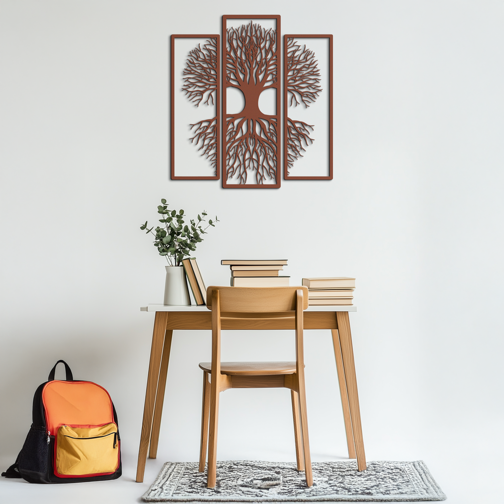 Tree of Life Metal Wall Art – 3-Panel Nature Decor - KAF214