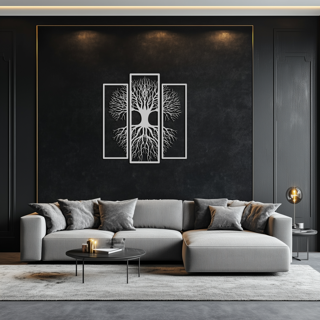 Tree of Life Metal Wall Art – 3-Panel Nature Decor - KAF214