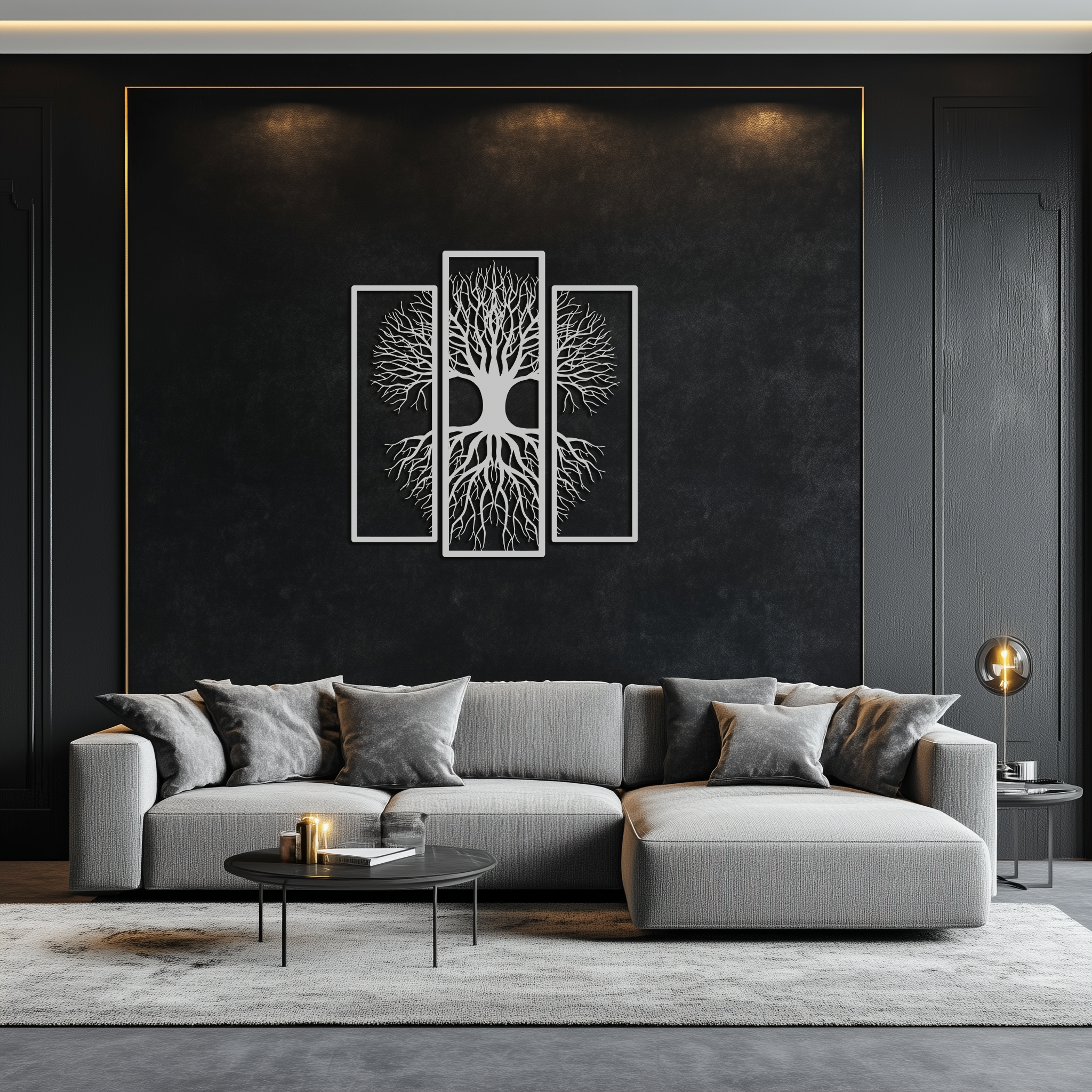 Tree of Life Metal Wall Art – 3-Panel Nature Decor - KAF214