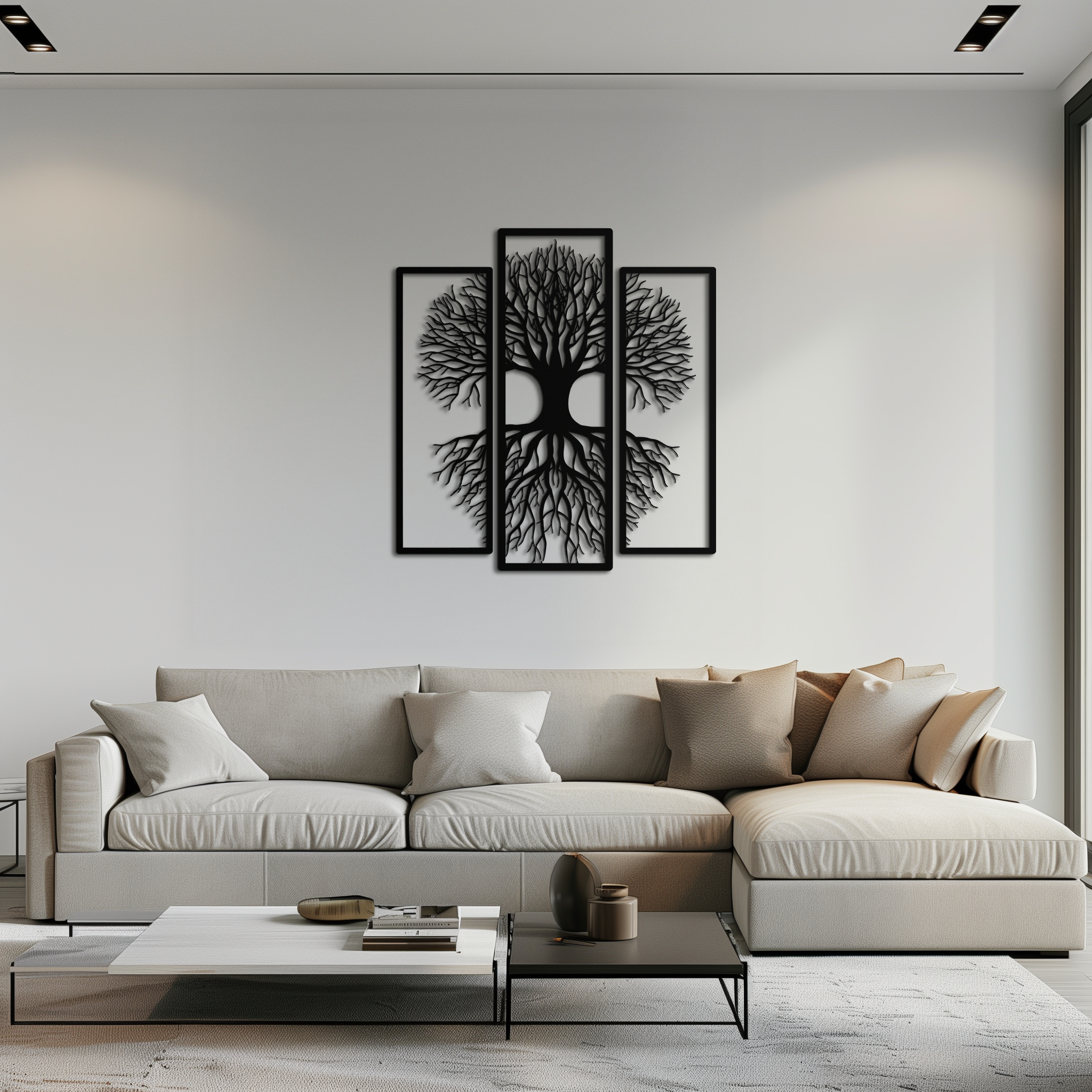 Tree of Life Metal Wall Art – 3-Panel Nature Decor - KAF214