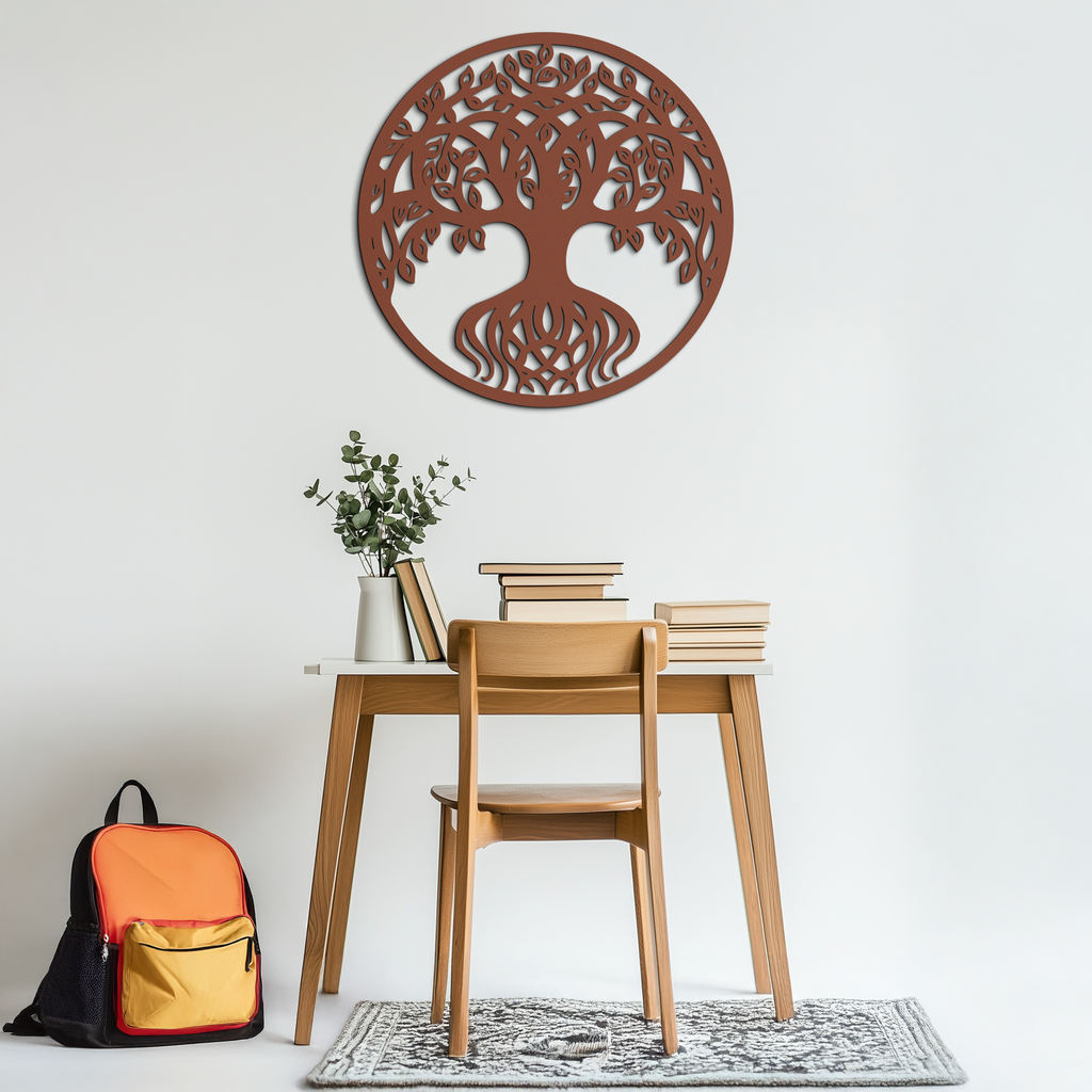 Round Tree of Life Metal Wall Art – Nature-Inspired Decor - KAF217