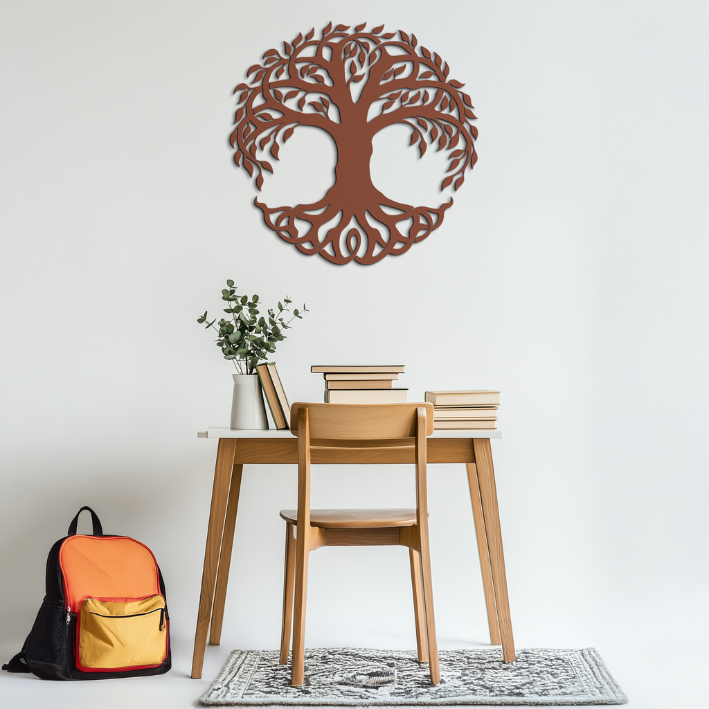 Tree of Life Metal Wall Art – Round Nature-Inspired Decor - KAF220