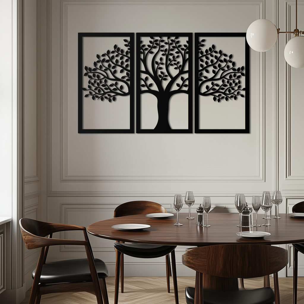 Tree of Life Metal Wall Art – 3-Panel Nature Decor - KAF221
