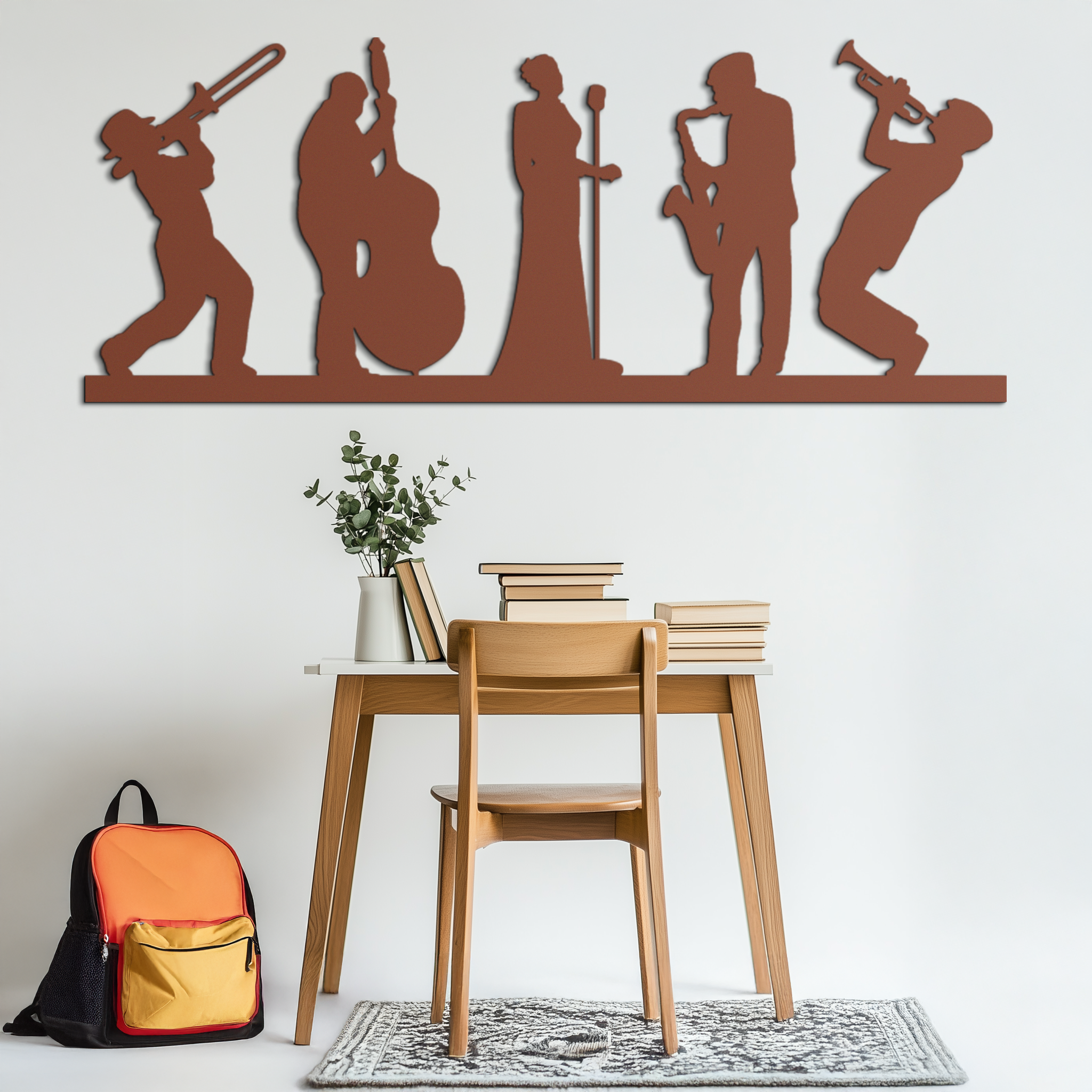 Jazz Band Metal Wall Art - Modern Musician Silhouette Decor- KAF254
