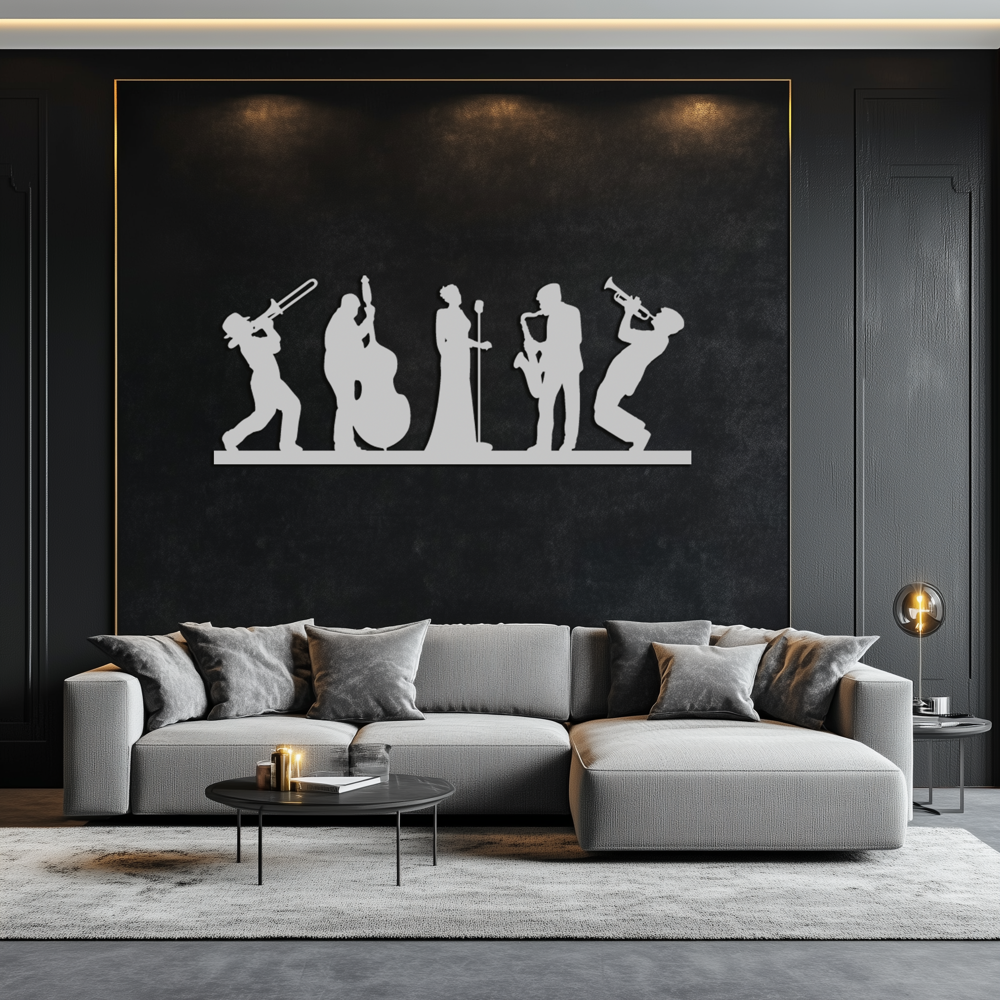 Jazz Band Metal Wall Art - Modern Musician Silhouette Decor- KAF254