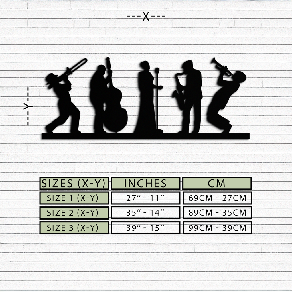 Jazz Band Metal Wall Art - Modern Musician Silhouette Decor- KAF254