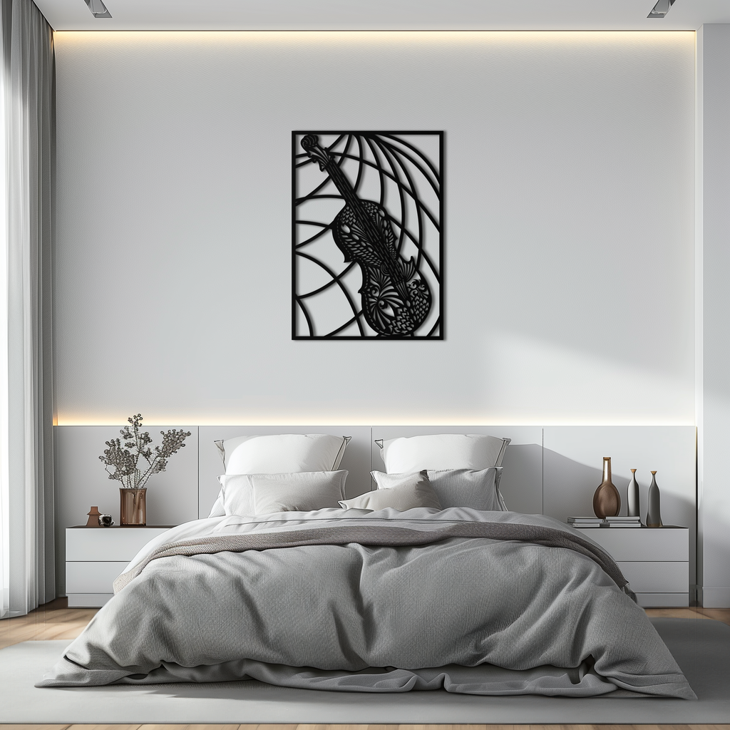 Ornamental Violin Metal Wall Art - Musical Instrument Decor- KAF259