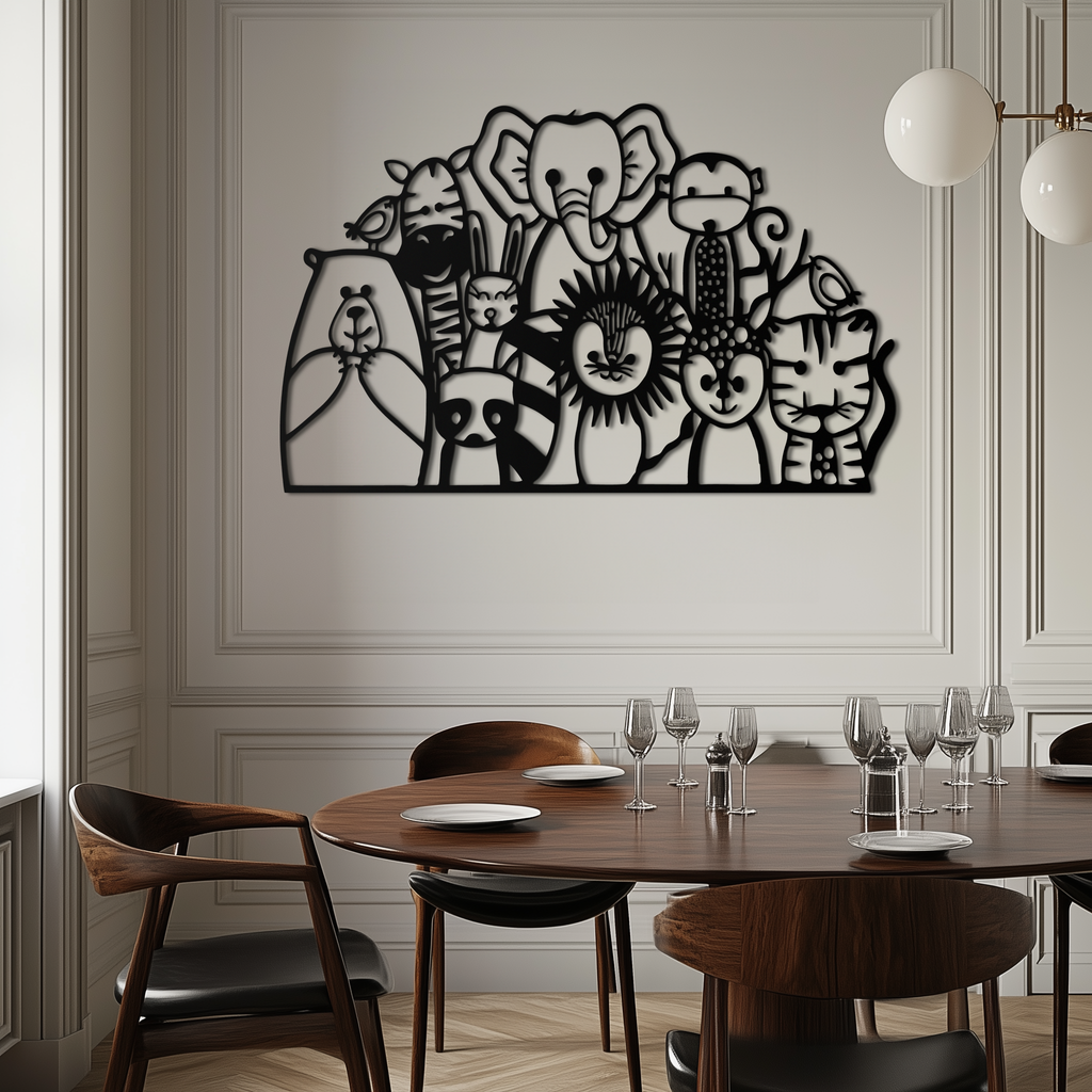 Cute Animal Metal Wall Art – Jungle & Safari Theme - KAF269