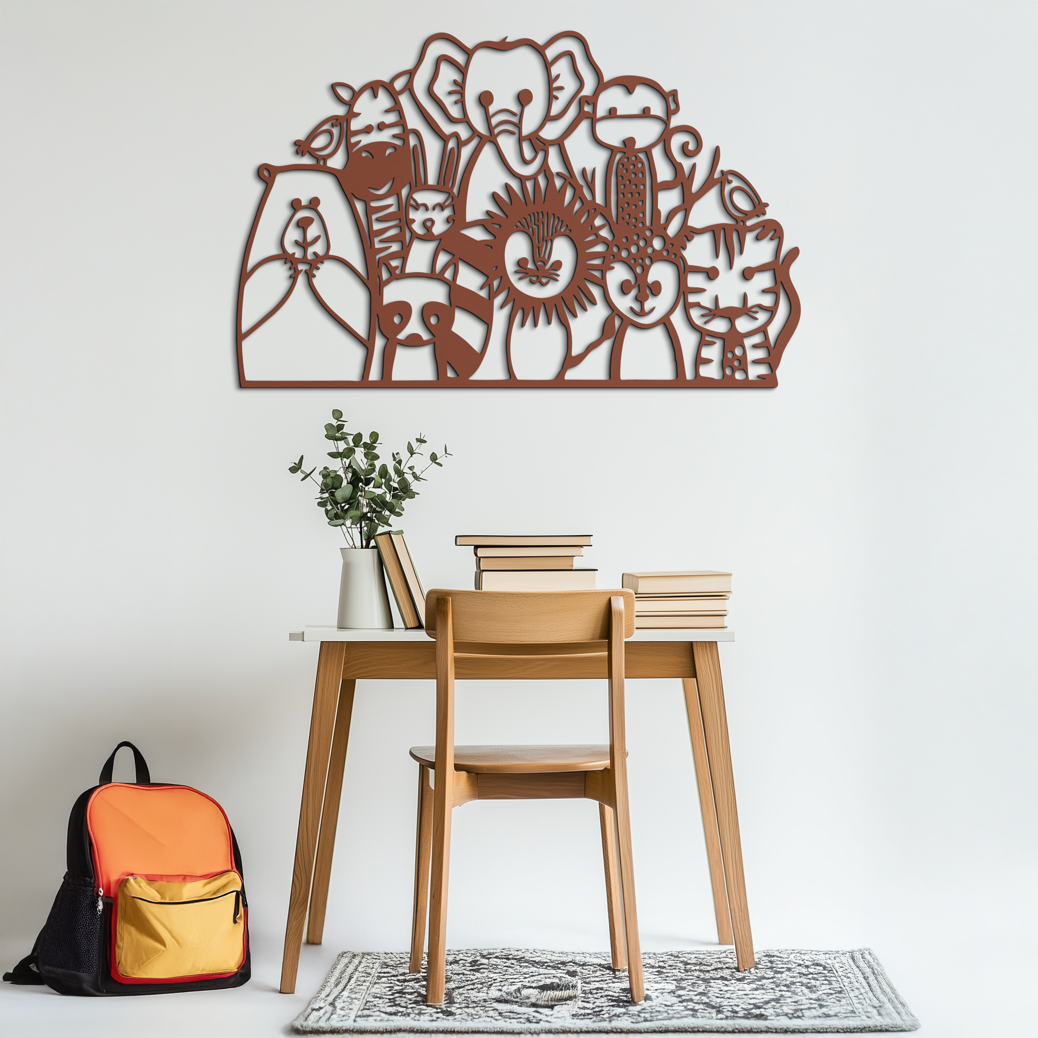 Cute Animal Metal Wall Art – Jungle & Safari Theme - KAF269