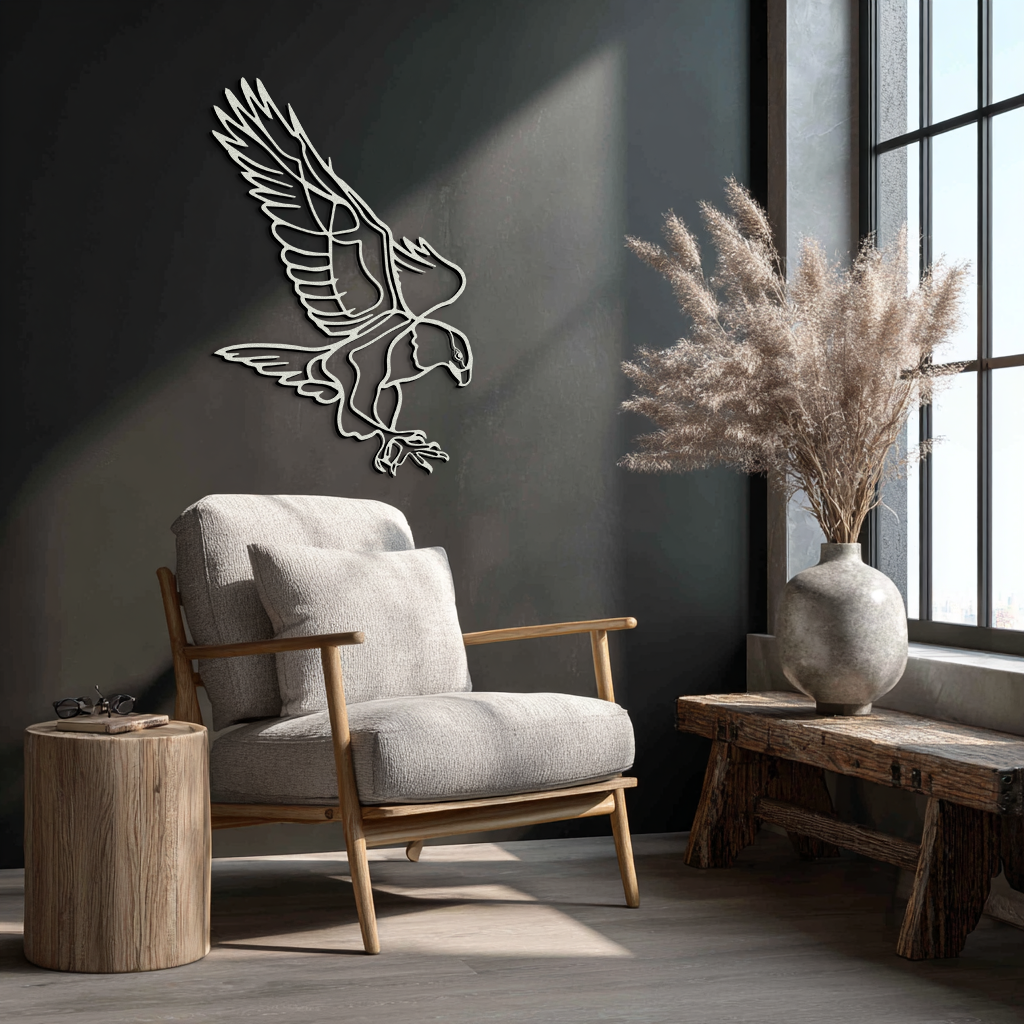 Eagle Metal Wall Art – Bold & Majestic Bird Decor - KAF271