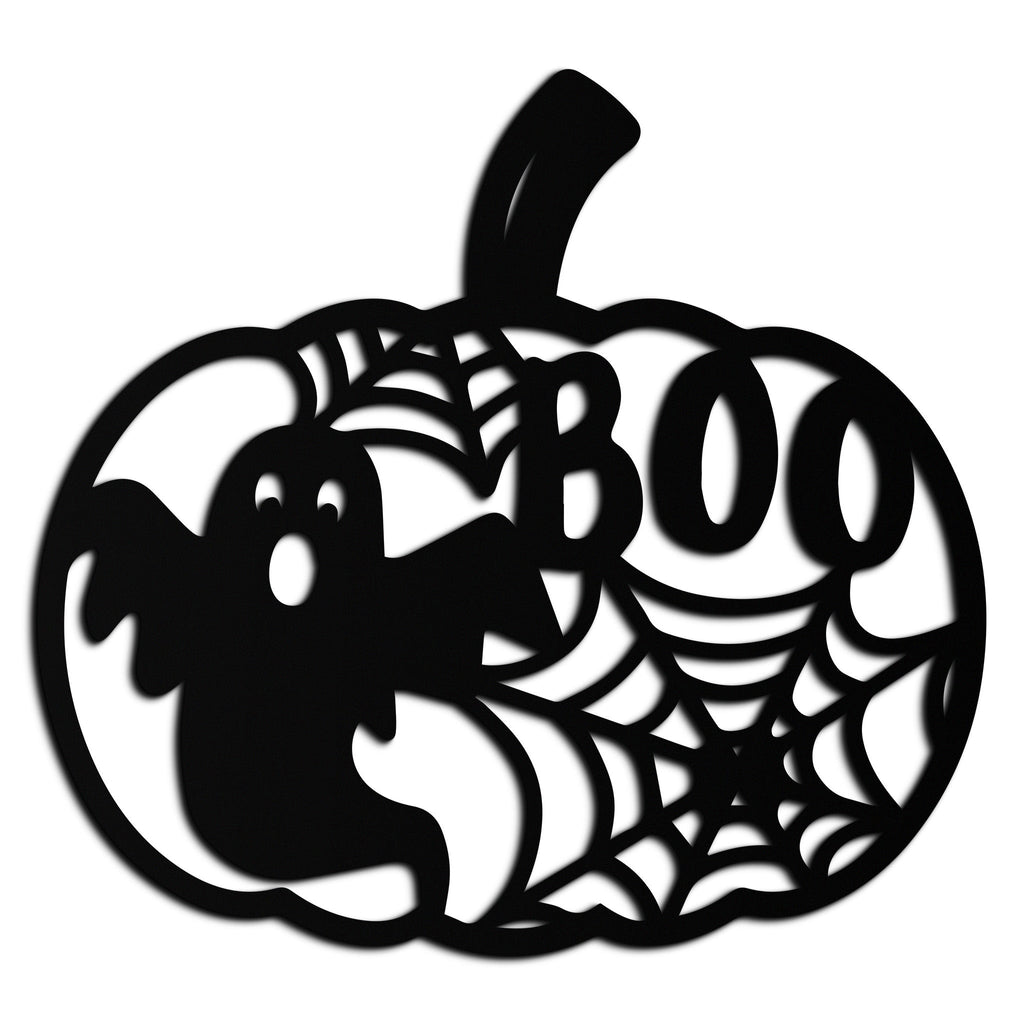 Halloween Boo Pumpkin Metal Wall Art - Spooky Halloween Decor- KAF276