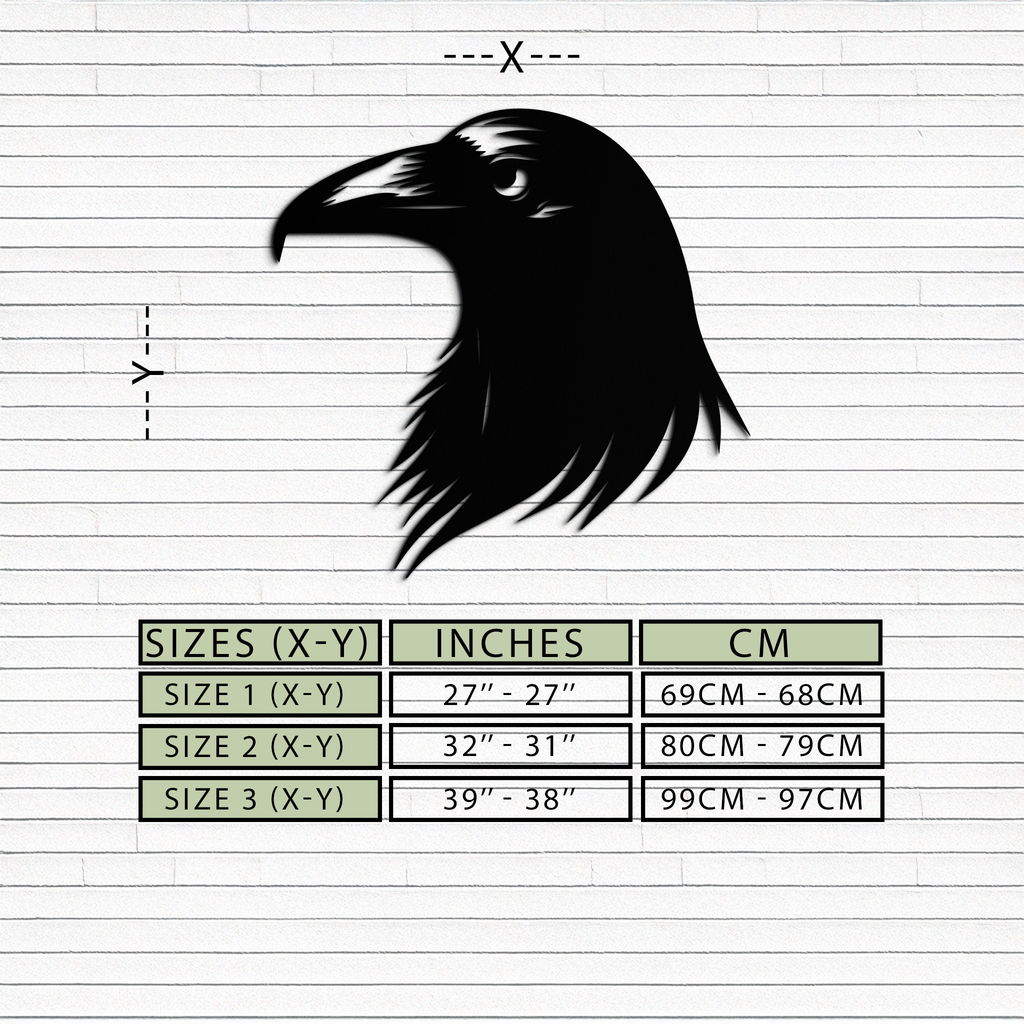 Raven Metal Wall Art - Mysterious Crow Silhouette Decor- KAF277