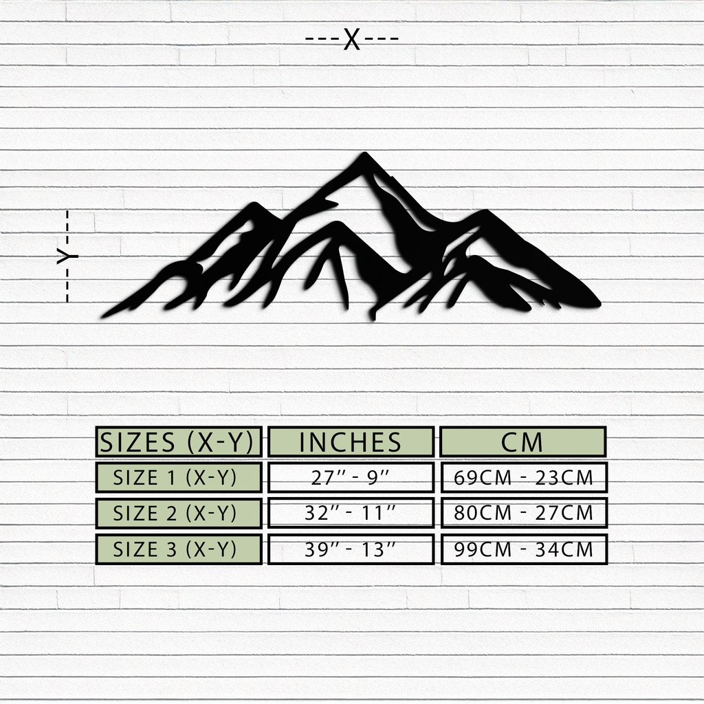 Mountain Metal Wall Art - Majestic Peak Silhouette Decor- KAF286