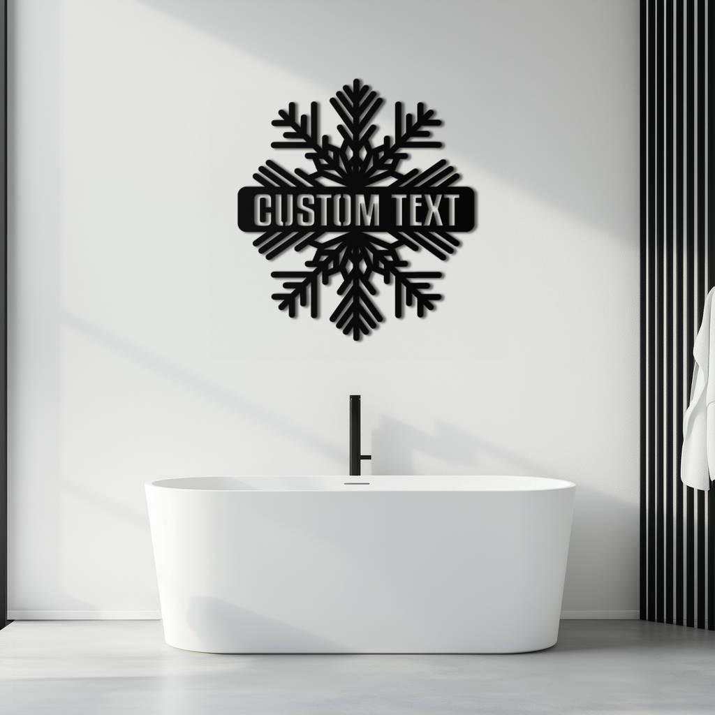 Custom Snowflake Metal Wall Art - Personalized Winter Decor- KAF297