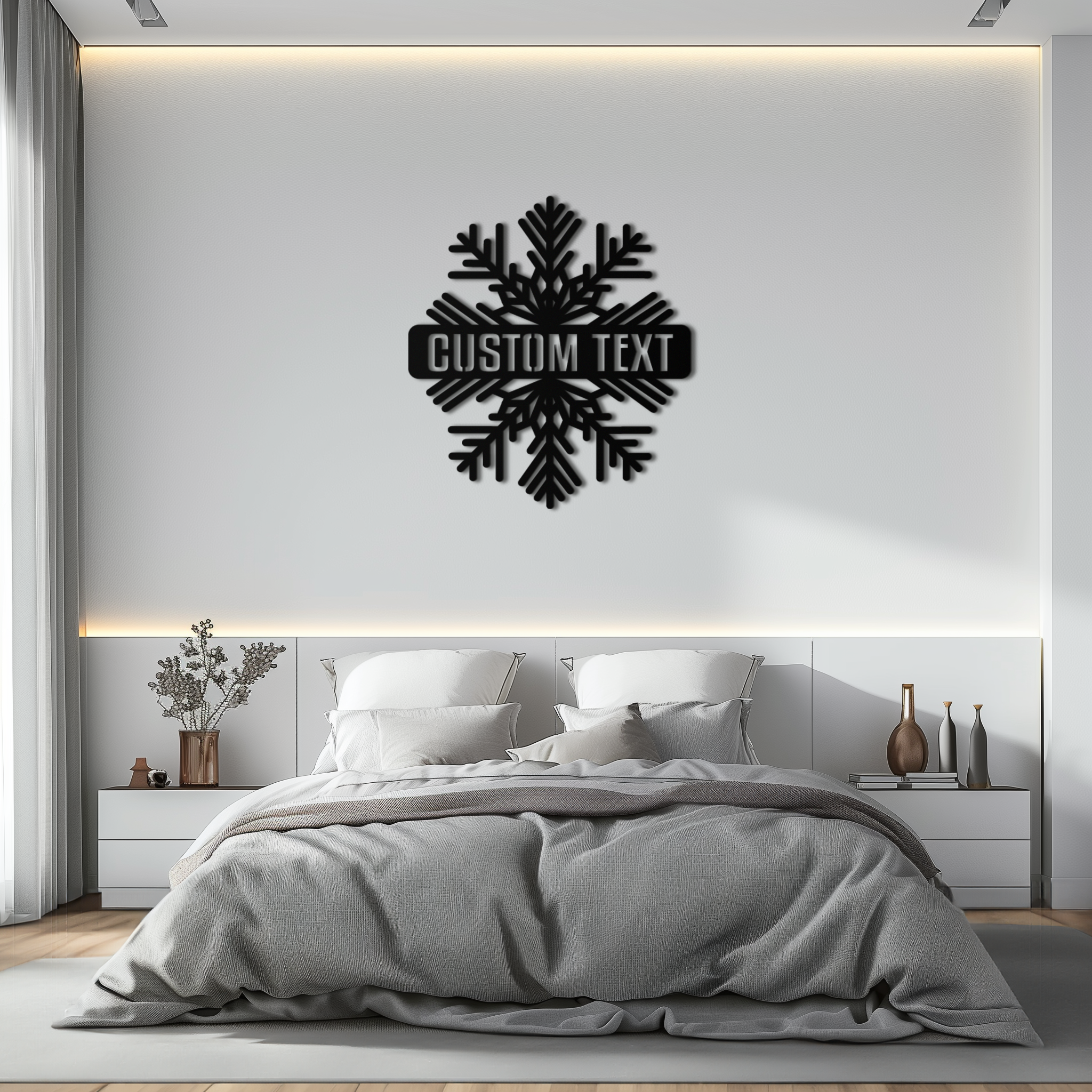 Custom Snowflake Metal Wall Art - Personalized Winter Decor- KAF297