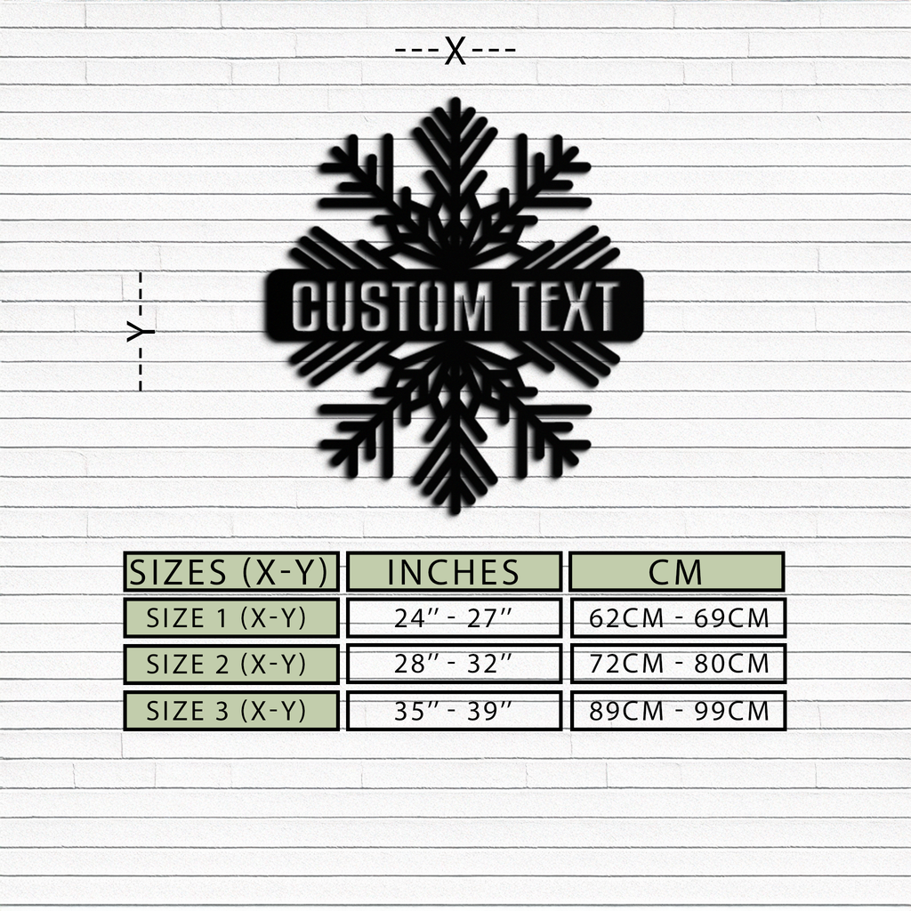 Custom Snowflake Metal Wall Art - Personalized Winter Decor- KAF297