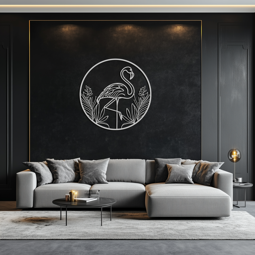 Flamingo Metal Wall Art – Elegant Flamingo Silhouette Steel Decor for Tropical and Modern Spaces- KAF333