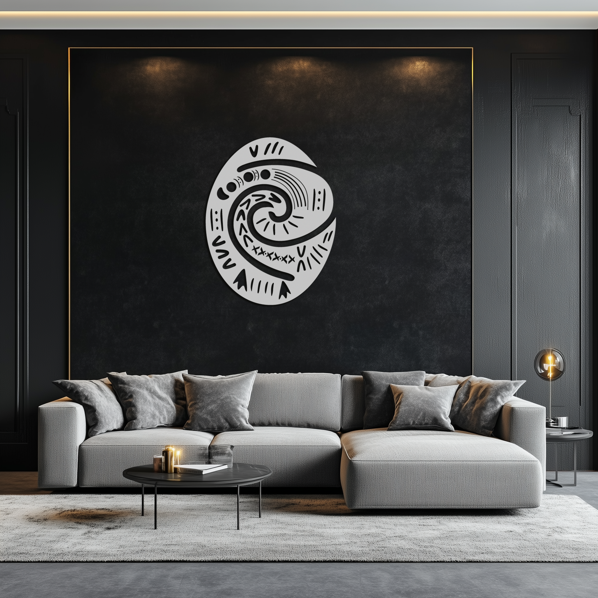 Te Fiti’s Heart  Metal Wall Art – Polynesian Spiral Symbol Decor for Home- KAF406