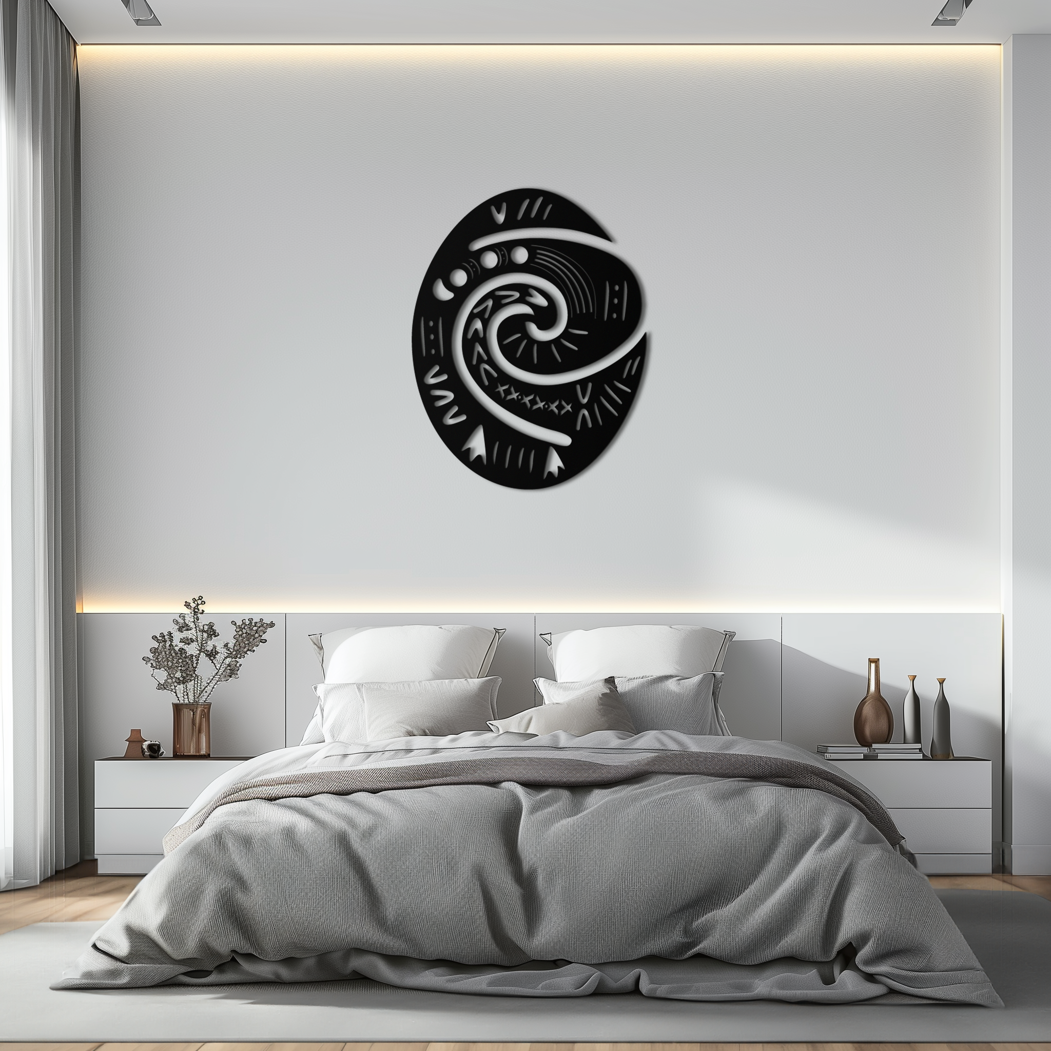 Te Fiti’s Heart  Metal Wall Art – Polynesian Spiral Symbol Decor for Home- KAF406